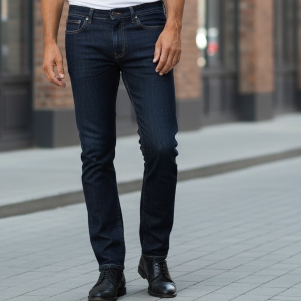 Silver Jeans Men’s Ashdown Sz 34x34 Dk Indigo Wash Slim Leg Dressy Soft Stretch View 3